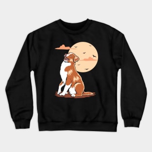 Toller And Birds At Sunset Crewneck Sweatshirt